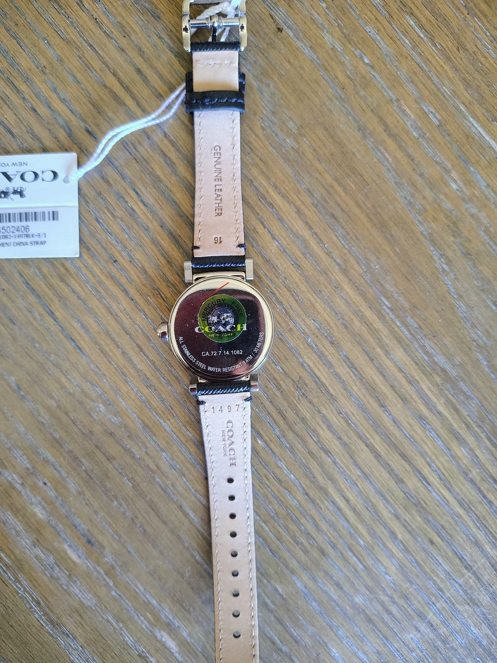 NWT Coach Madison Women's Black Leather Watch White Dial 14502406